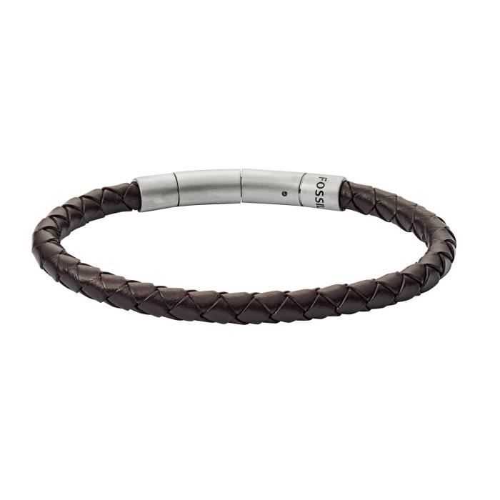 Bracelet homme - FOSSIL - Bracelet Fossil Cuir Tressé Marron - Couleur de  la matière:Marron , - Achat/vente montre - Cdiscount