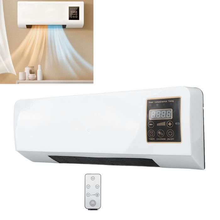 Mini climatiseur 2000 W avec fonction de chauffage – Unité AC murale pour maison, bureau, chambre à coucher, salon – Télécommande incluse