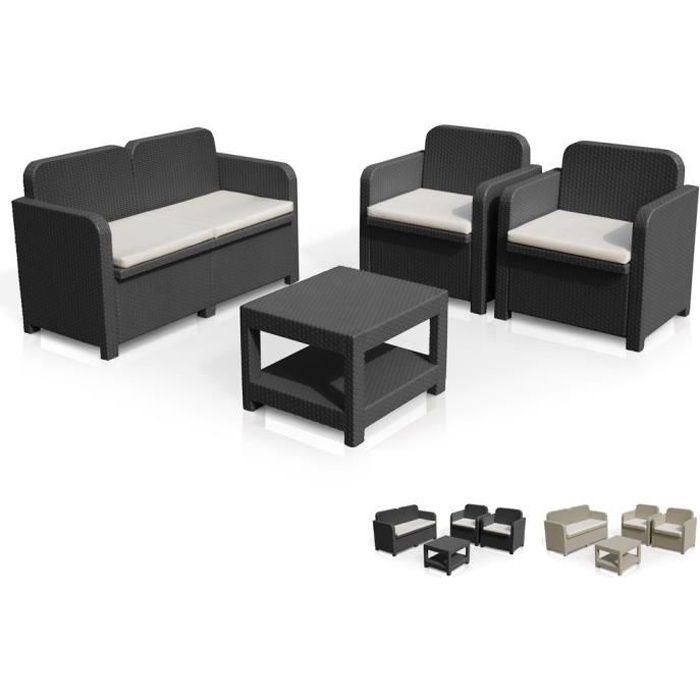 Salon De Jardin Grand Soleil Sorrento En Poly Rotin Table Basse
