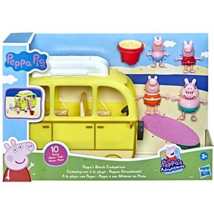 Jouet - HASBRO - Peppa Pig Véhicule de plage de Peppa - 4 personnages - Rose