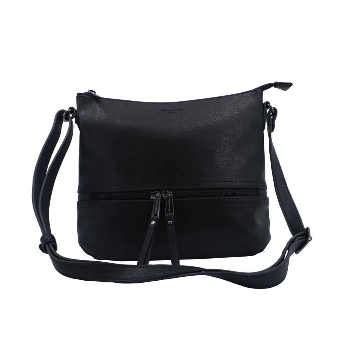 Sac bandouli re Hexagona 315314 en synth tique aspect cuir Noir