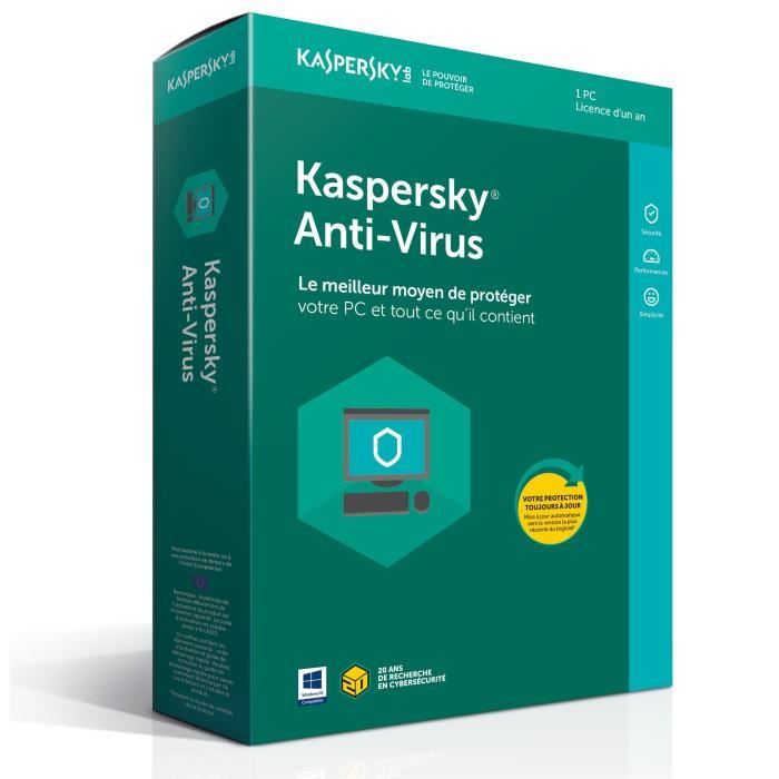 Kaspersky Antivirus 2018 1 Poste 1 An Prix Pas Cher Cdiscount