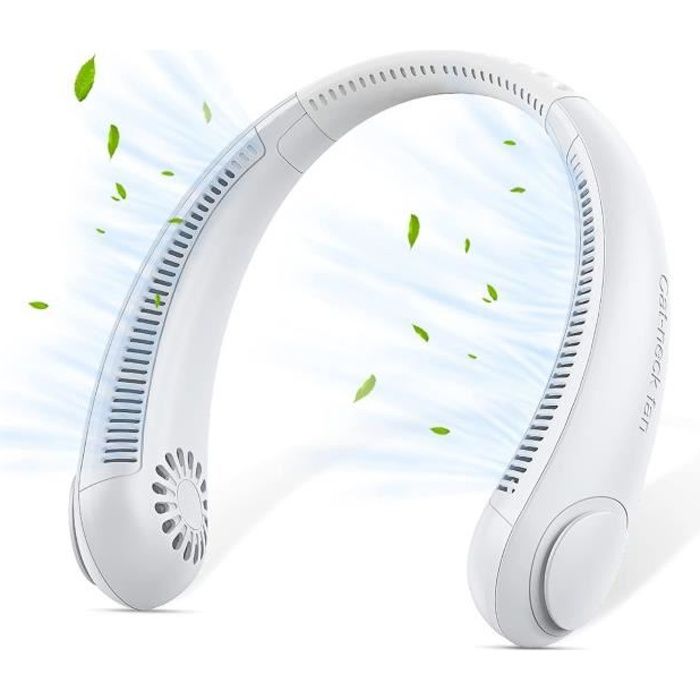Ventilateur De Cou Portable, Rechargeable Par USB Refroidissement A 360 3 Vitesses Blanc 95892267