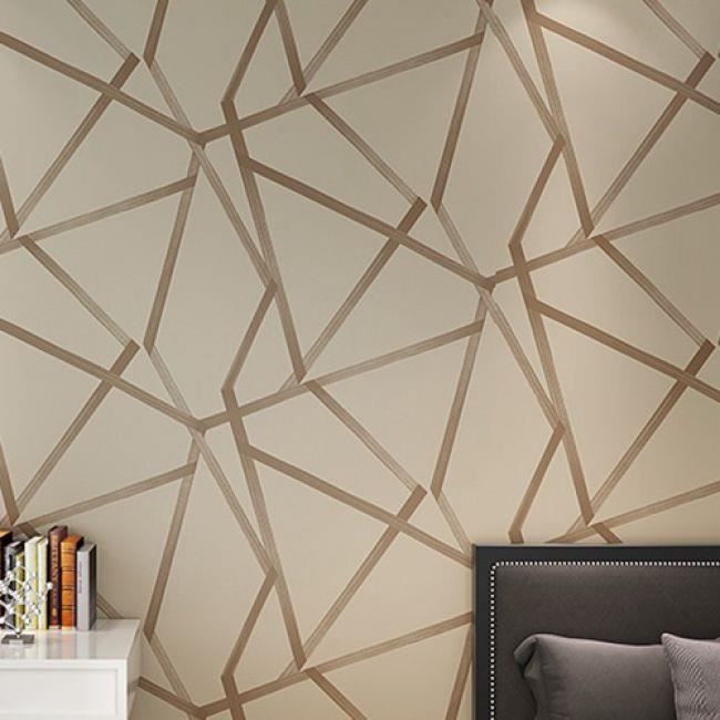 Papier Peint Geometrique Design Moderne Pour La Decoration Du Salon Marron 5 3m2 Achat Vente Papier Peint Papier Peint Geometrique Cdiscount