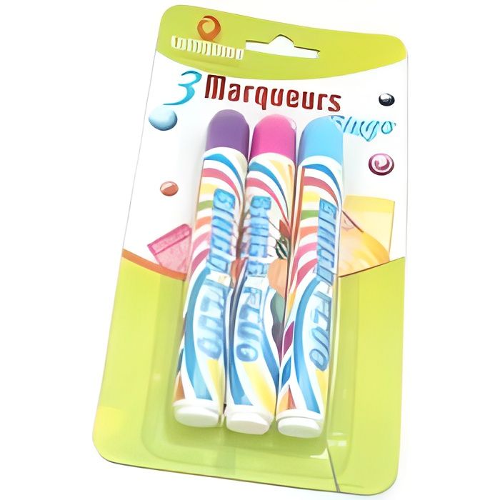 Lot de 3 marqueurs Loto : Rose - Bleu - Violet - Accessoire Bingo - Jeu