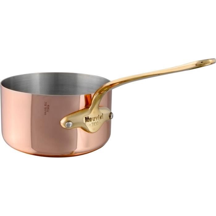 MAUVIEL 6720 Casserole en cuivre intérieur inox monture bronze
