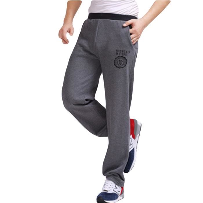 Pantalon de jogging Homme sport en baggy Droit - 100% coton - Noir