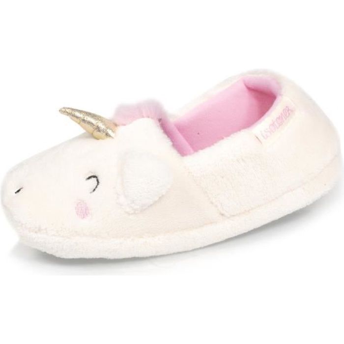 isotoner chaussons  blanc fille