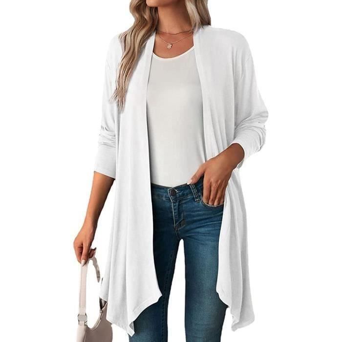 Gilet Cardigan Femme Gilet Long d'été Manches Longues Léger