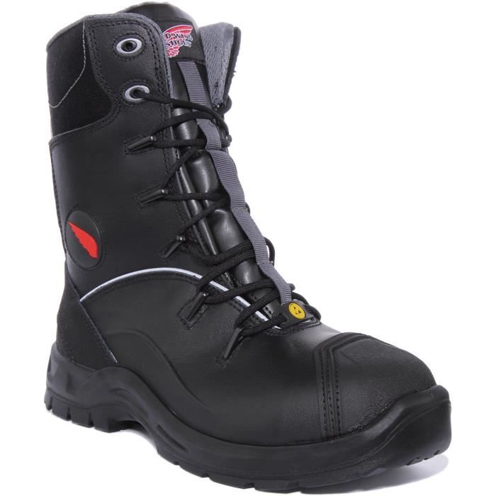Red Wing 3207 Botte de securite en cuir a lacets avec fermeture eclair laterale pour hommes en noir Noir 43 Noir Cdiscount Pret a Porter