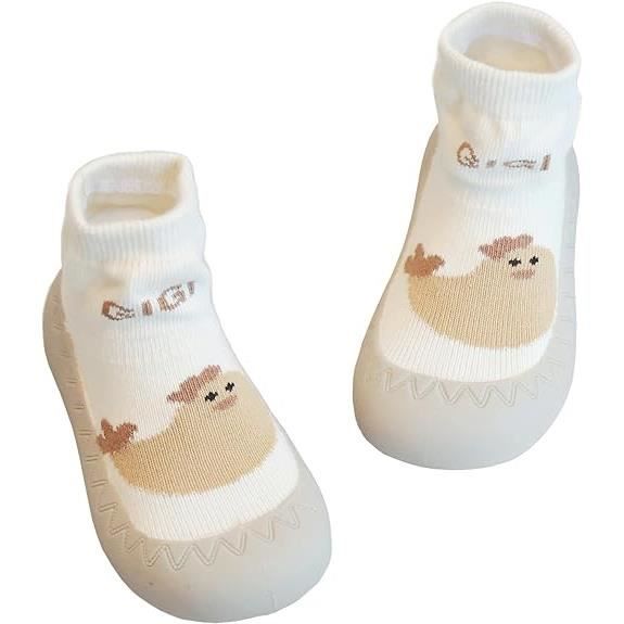 Chausson Bebe, Chaussures Chaussette Antiderapante Chaussures Premiers Pas,  Chaussettes Bébé Dessin Animé Mignon avec Semelle（Blanc） Blanc - Cdiscount  Prêt-à-Porter