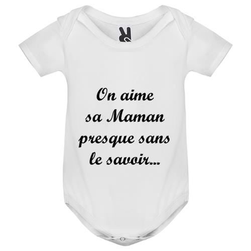 Body bébé blanc on aime sa maman Enfant Blanc Cdiscount PrêtàPorter