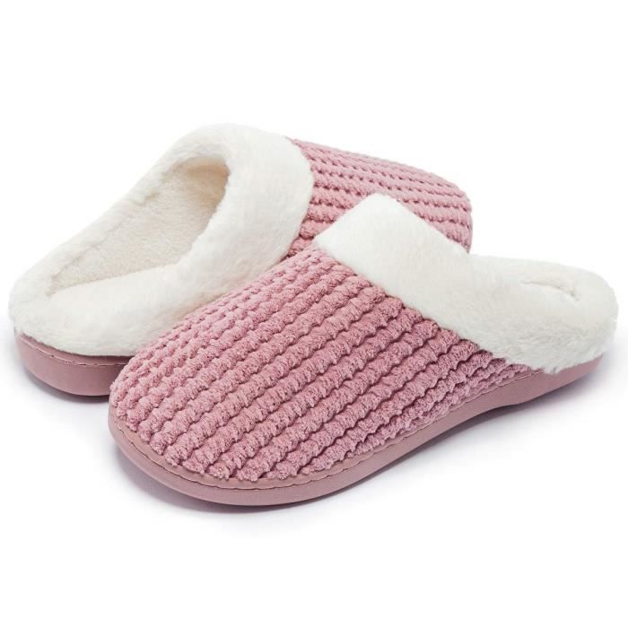 Chaussons Femmes Confortables à Bout Ouvert en Mousse Douce
