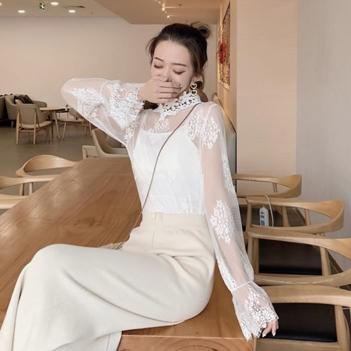 Blouse blanche transparente femme online