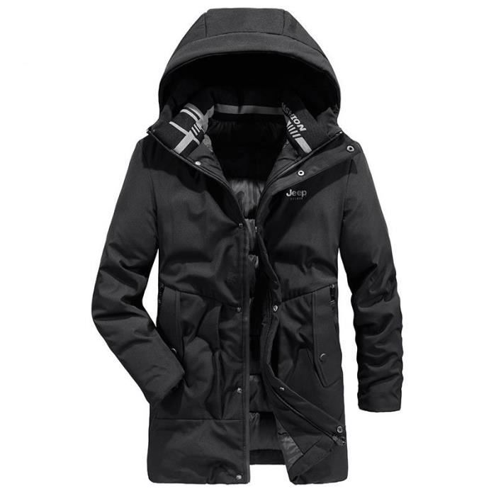 Veste chaude noire homme clearance