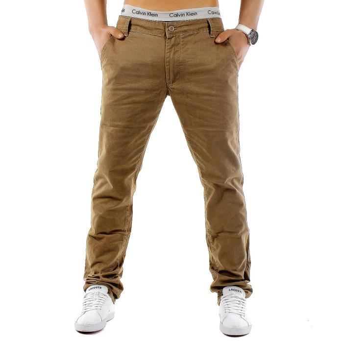 Chinos pour hommes MC Trendstr Straight Fit H1244 [US 34, Jaune moutarde]
