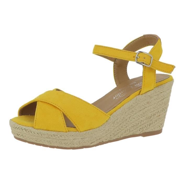 Chaussures compensées jaune top