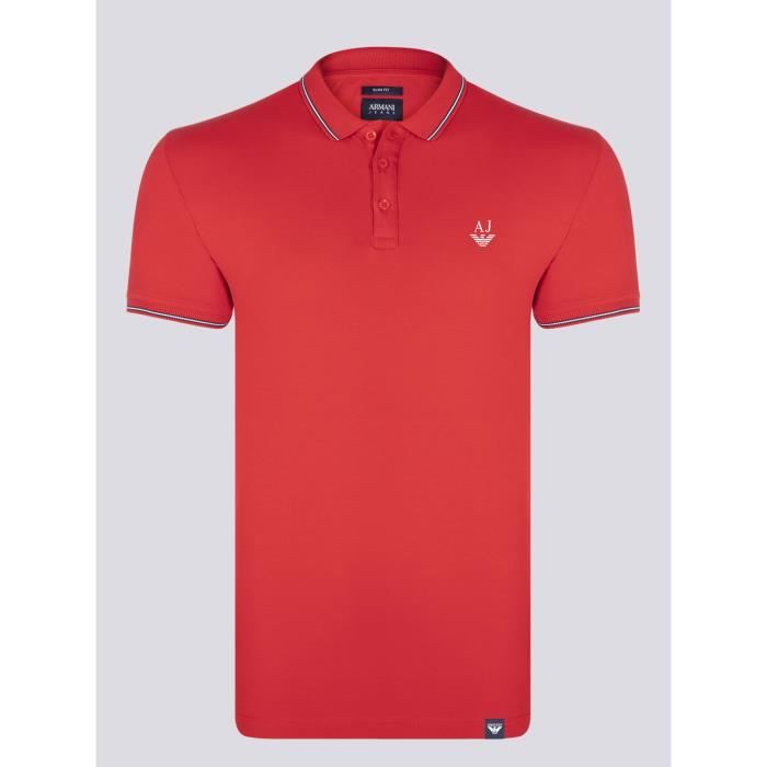 ARMANI JEANS Polo Rouge Slim Fit Rouge - Cdiscount