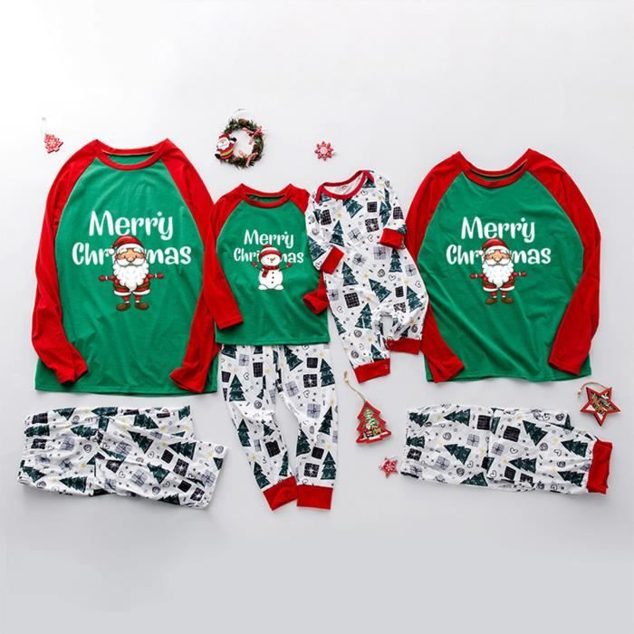Pyjama De Noël Familial Assorti – Ensemble Manches Longues Pour Hommes, Femmes, Enfants, Imprimé Lettres/rennes - 8