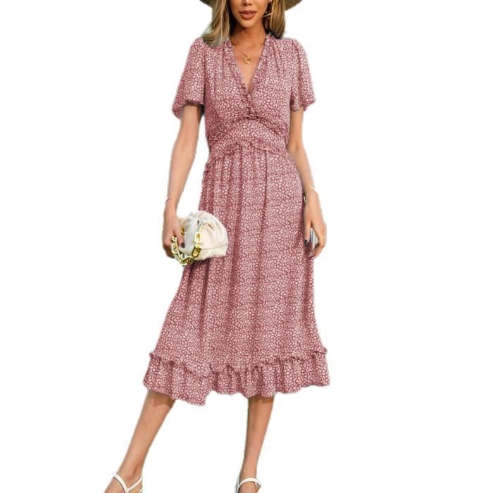 ABYOVRT Robe Longue Femme Ete Elégante Robes de Plage Manches ABYOVRT Robe Longue Femme Ete Elégante Robes de Plage Manches