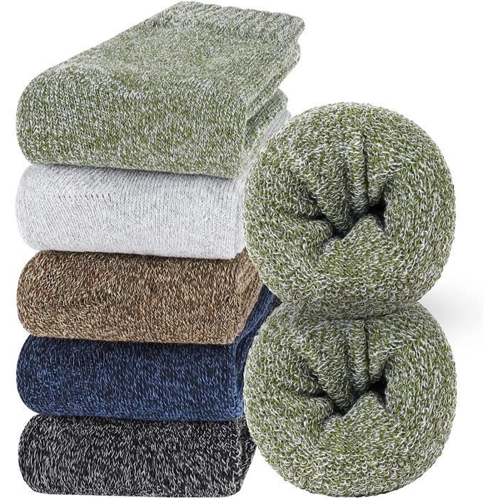 5pc Chaussette Homme Hiver Chaussettes Chaudes Laine Thermique 41