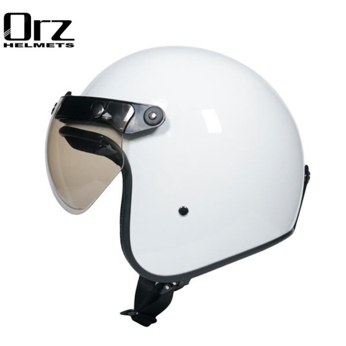 Casque de moto universel avec visière,visage ouvert rétro,protection