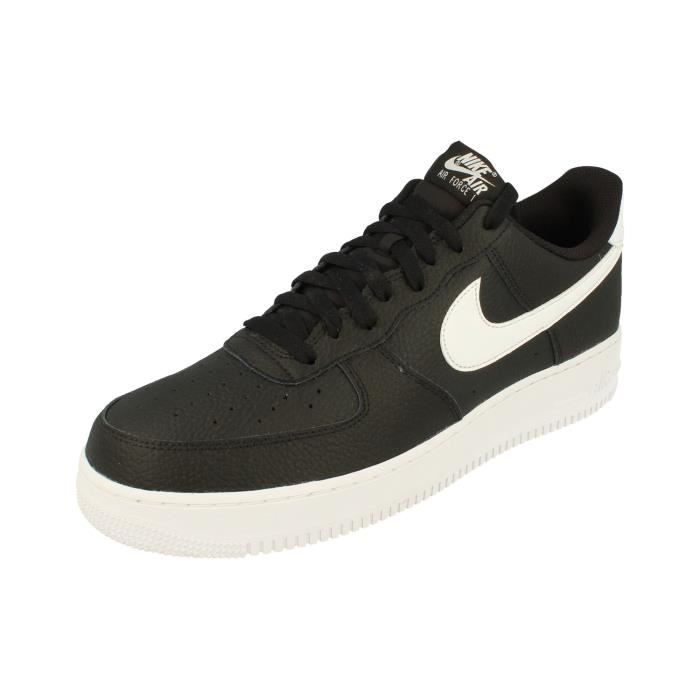Baskets pour garcon Nike Air Force 1 07 en cuir noir a lacets Noir Cdiscount Chaussures