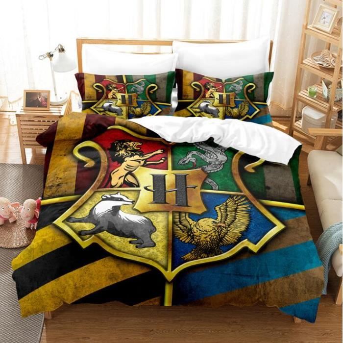Housse de couette 200x200 cm HarryPotters Ensemble de 3 pièces Cadeaux