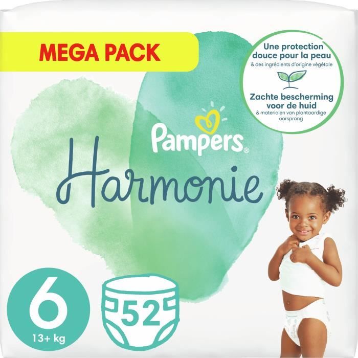 PAMPERS Harmonie Taille 6 - 52 couches