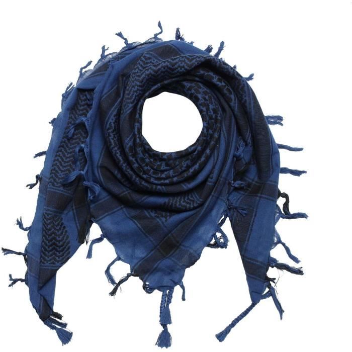 Generic 100% Coton De Arabe Keffieh Foulard Désert Tactique Pour Hommes Ou Femmes Brun Clair & Noir