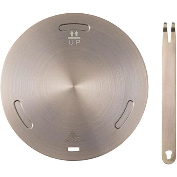 RUNZI Adaptateur Induction 20cm - Disque Diffuseur Chaleur Avec Poignée Amovible Pour Plaques à Induction