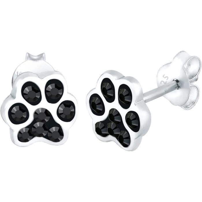 Boucles D'oreilles Chat En Argent 925 - Bijoux Fantaisie Pour Femmes Et Filles