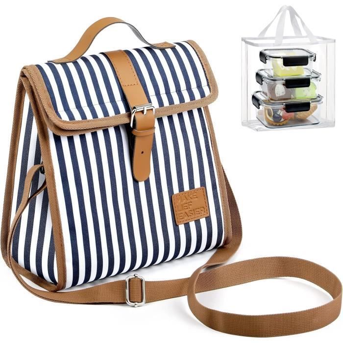 Sac Isotherme Pour Repas 9L BALIGO - Doublure Anti-fuite, Glacière Souple En Oxford Noir