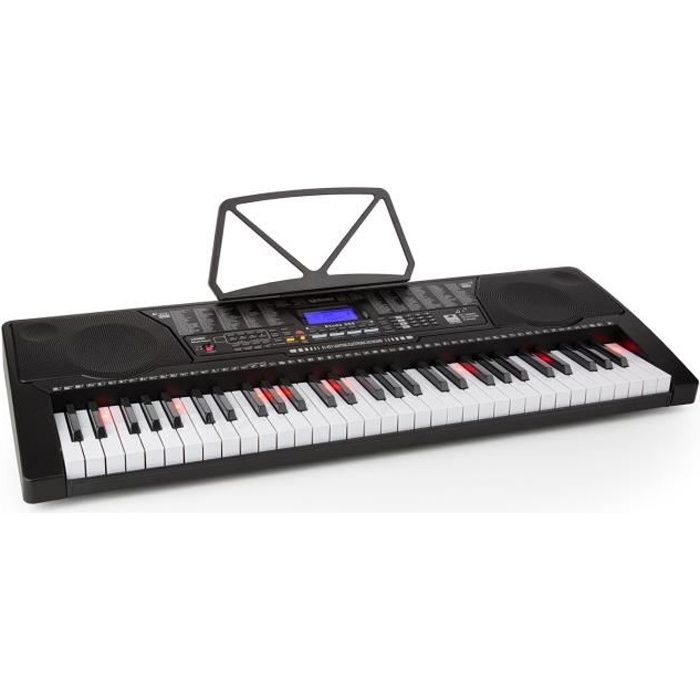 Piano - Schubert 225 - Piano électrique USB - Piano numérique - 61 touches lumineuses - Clavier numérique - Écran LCD - Synthétiseur