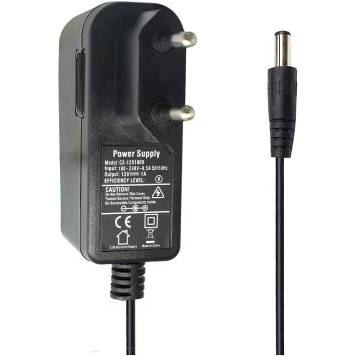Adaptateur Secteur 12V 1A – 5,5 X 2,1 Mm – AC/DC – Compatible Fritz!Box, Caméras, Routeurs, LED