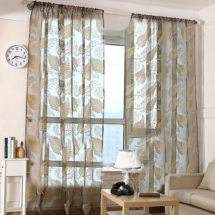 1 Pcs Rideau De Fenetre 100 200cm Feuille De Bananier Convient
