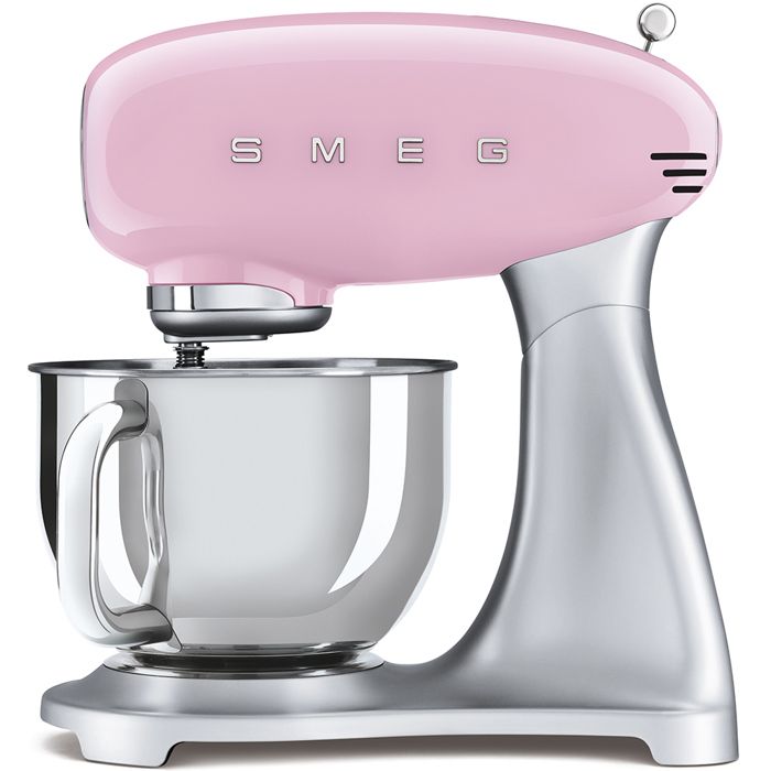 robot pâtissier smeg smf02pkeu - bol 4.8l 800w rose