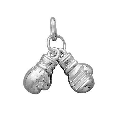 Pendentif Gant De Boxe Moissanite 2 Ct Plaqué Or Blanc - Chaîne Argent 925 Offerte