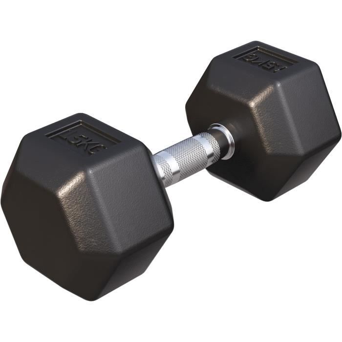 Haltères Hexagonaux Jim Fitness - Paire De 2 X 1 Kg, Revêtement Caoutchouc Doux, Antidérapants, Pour Musculation Maison - 6