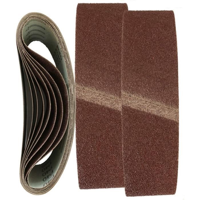 Lot de 6 bandes abrasives de 100 x 915 mm Différents grains K40 à