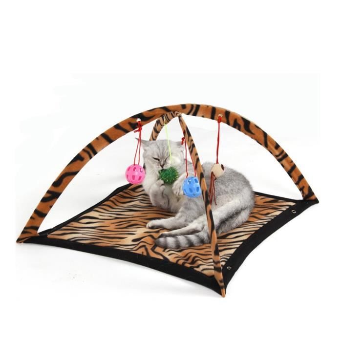 Meilleurs prix pour Tapis de Jeu mobile Tente de Chat Chiot Activité Lit Rembourré pour Animal Domestique avec Jouets Suspendus