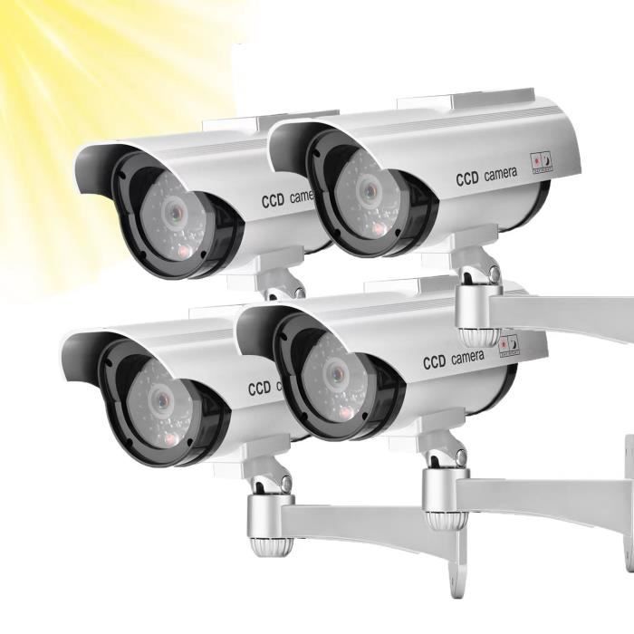 2pcs Caméras Factices de Surveillance CCTV, Fausse Caméra de Sécurité