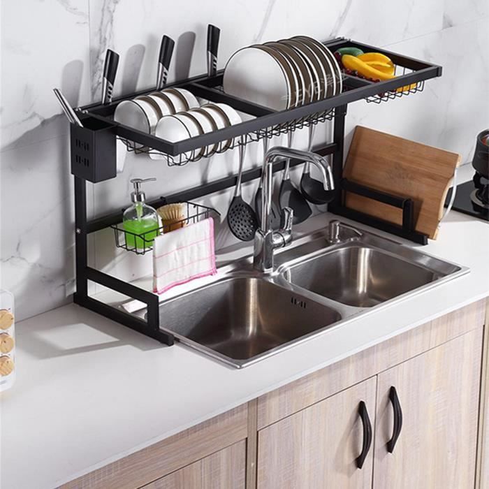 egouttoir a vaisselle evier etagere egouttoir pour cuisine en acier inoxydable cdiscount bricolage