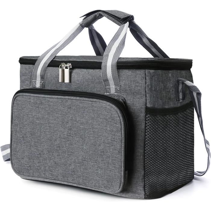 Sac Isotherme Repas 6L - Glacière Souple Avec Isolation Aluminium | Pour Bureau, école, Pique-nique (Noir)