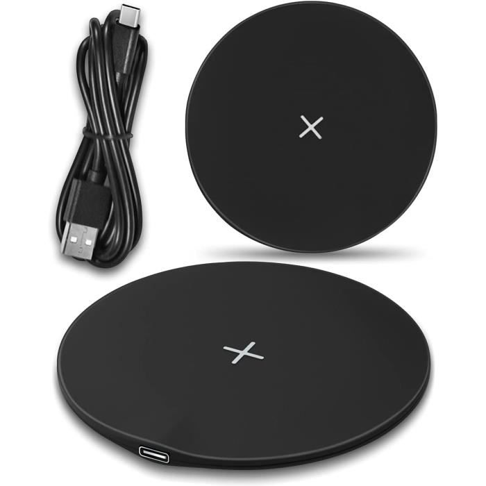 Chargeur à Induction 15W Rapide - Compatible IPhone, Samsung Galaxy, Avec Câble USB-C, Design Aluminium