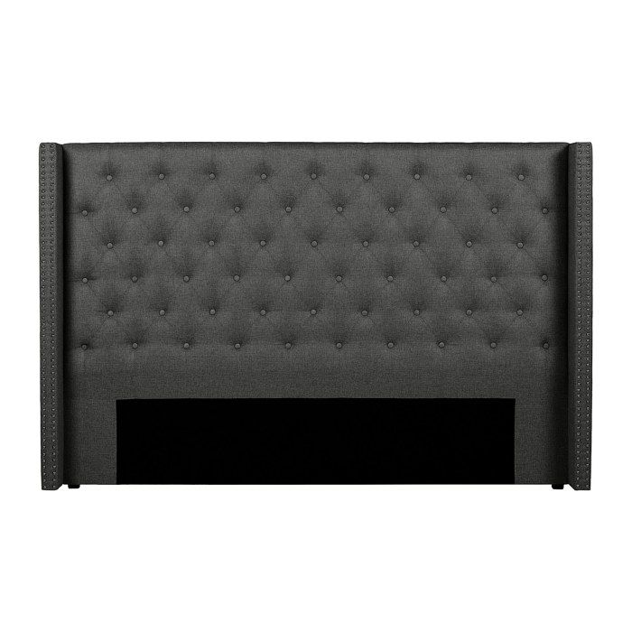 Tête de lit capitonnée - 190 cm - Tissu - Gris - MASSIMO