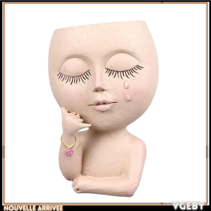 Pots De Fleurs En Forme De Tête De Visage, Pots De Fleurs Muraux Pour