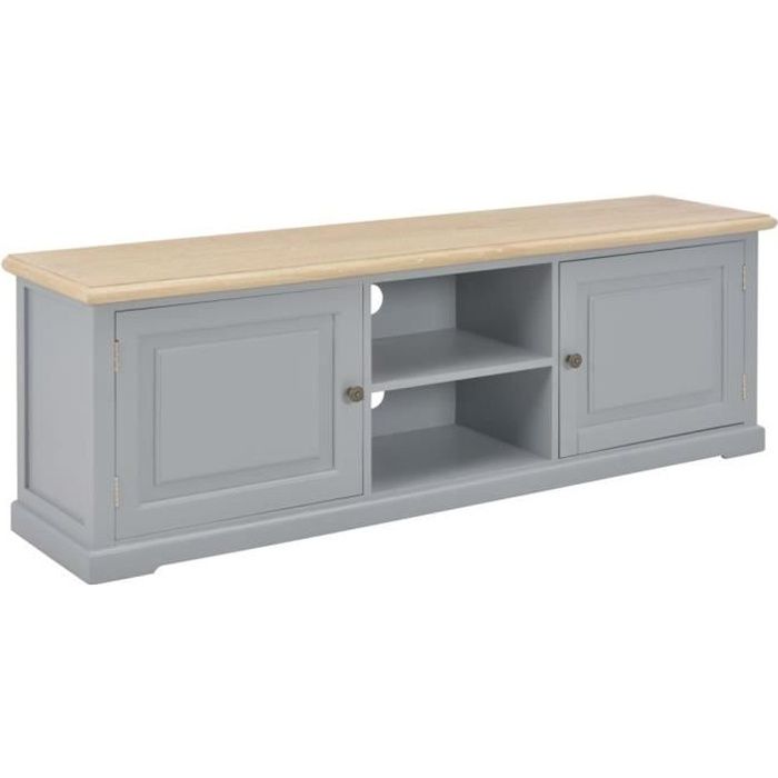Vidaxl Meuble Tv Gris 120 X 30 X 40 Cm Bois Cdiscount Maison