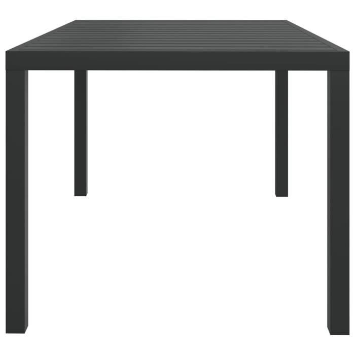 table de jardin noir 150 x 90 x 74 cm aluminium et wpc yos7290578892180