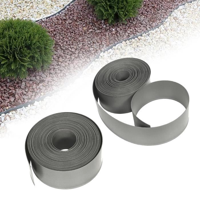 Bordure De Jardin En Plastique – 12 Mètres (12 Sections) Avec 50 Ancres, Hauteur 7,8 Cm, Noir
